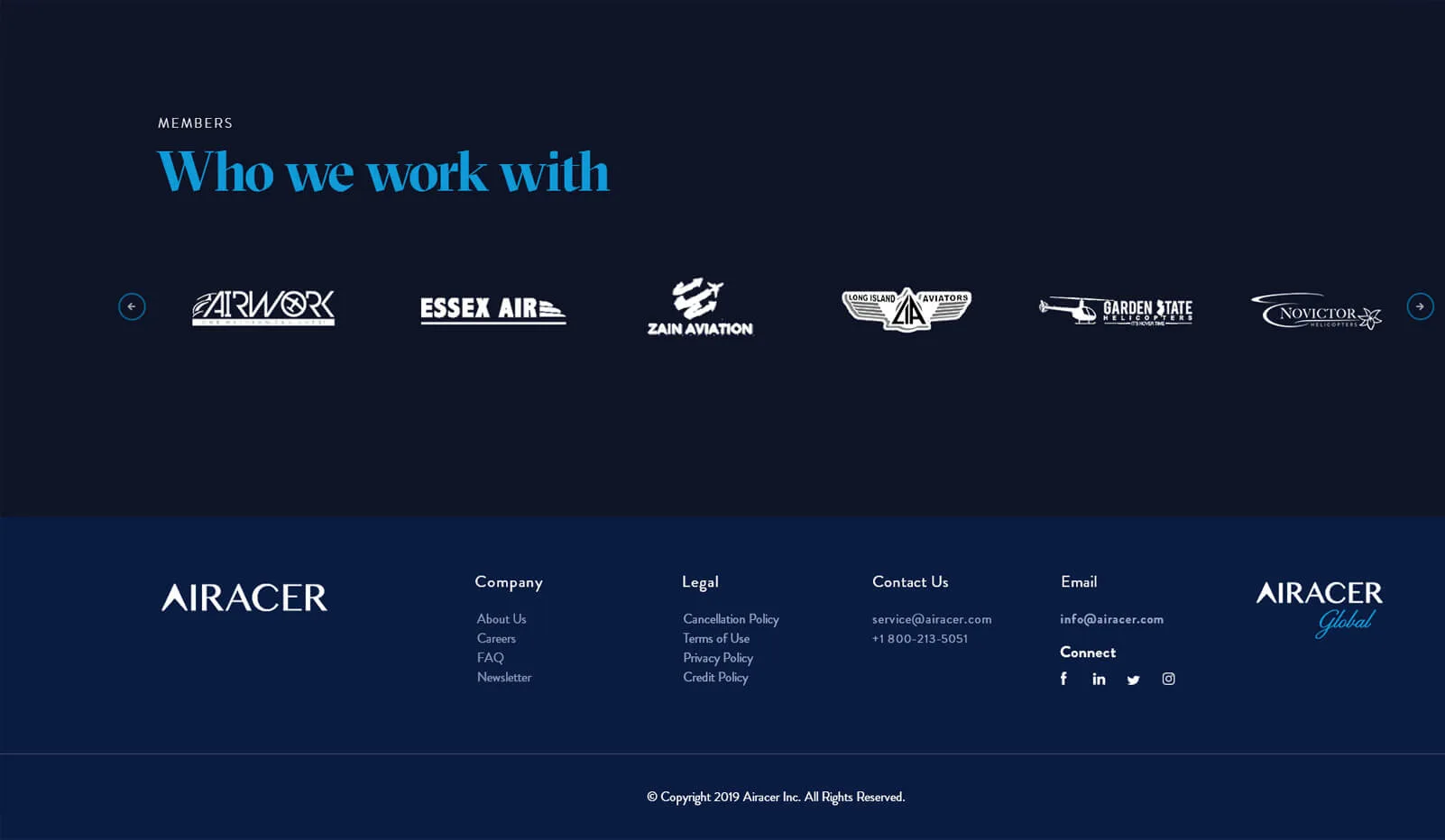 Airacer private jet charter booking interface - view 26