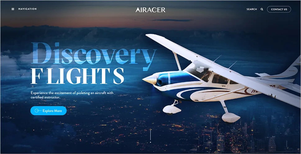 Airacer private jet charter booking interface - view 2