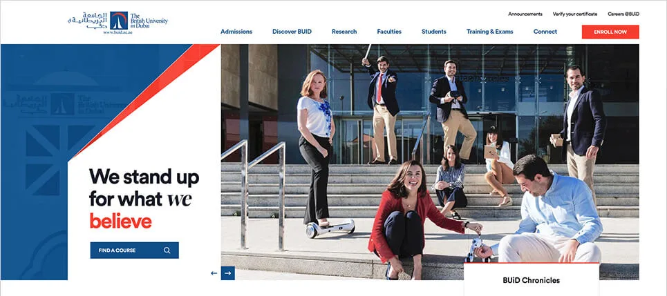BUiD university website design - view 2