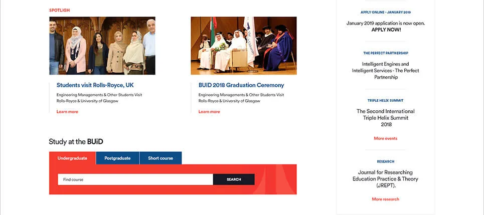 BUiD university website design - view 4